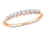 1/5 Carat (ctw G-H-I, I2-I3) Diamond Wedding Band Ring in 14K Rose Pink Gold